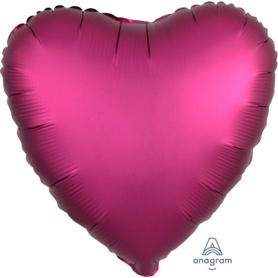 Balão Foil Coração Rosa Fúchsia Metalizado 19