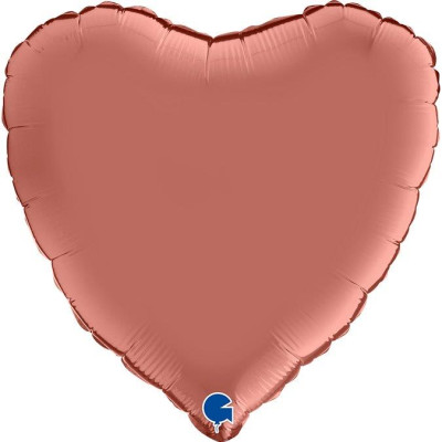 Balão Foil Coração Satin Rose Gold 46cm