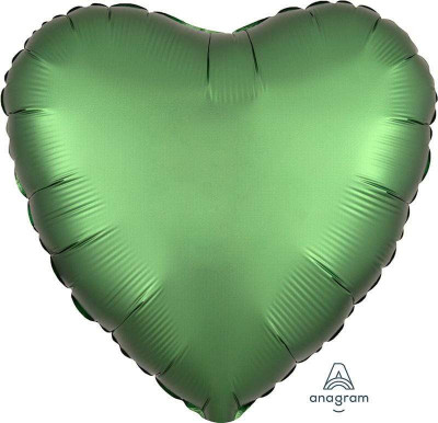 Balão Foil Coração Verde Esmeralda Acetinado 43cm