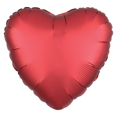 Balão Foil Coração Vermelho Sangria Acetinado 43cm