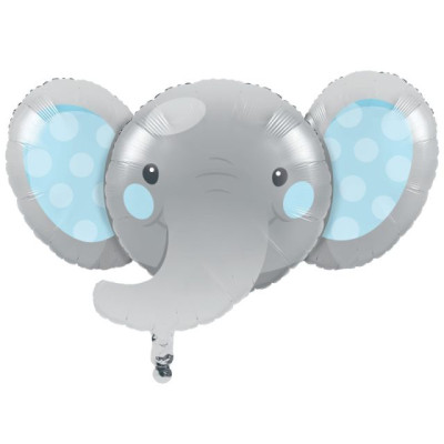 Balão Foil Elefante Azul 89cm