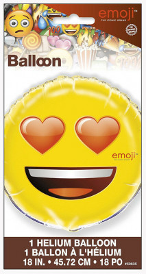 Balão Foil Emoji Olhos Corações 18
