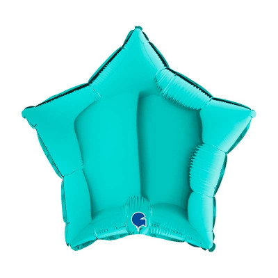 Balão Foil Estrela Azul Tiffany 46cm