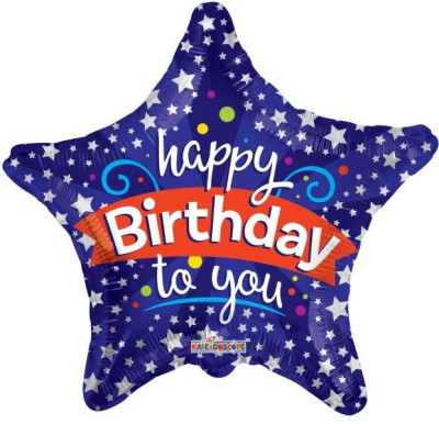 Balão Foil Estrela Happy Birthday To You 18"