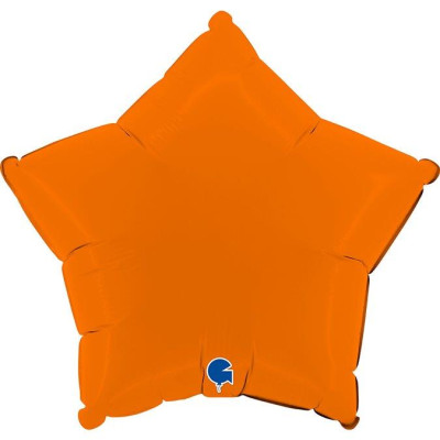 Balão Foil Estrela Matte Laranja 46cm