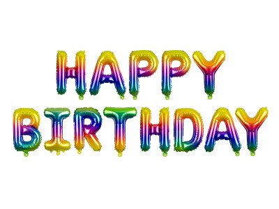 Balão Foil Happy Birthday Arco Íris