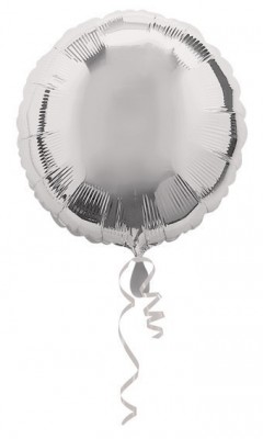 Balão Foil  Prateado Redondo 43cm