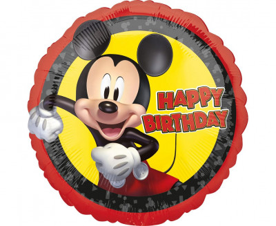 Balão Foil Redondo Mickey Happy Birthday 43cm