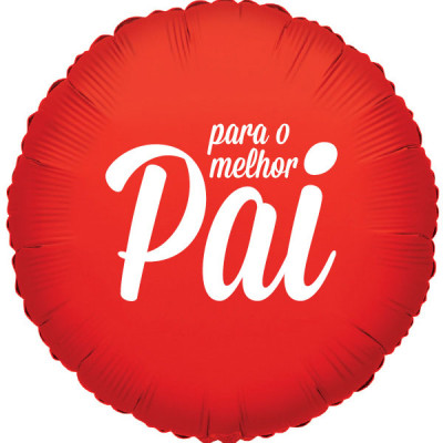 Balão Foil Redondo Para o Melhor Pai vermelho