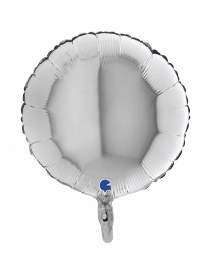 Balão Foil Redondo Prateado 46cm