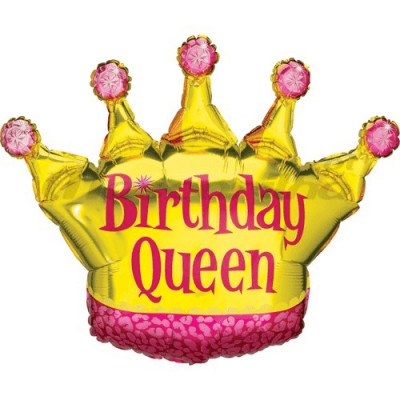 Balão Foil SuperShape Birthday Queen 91cm