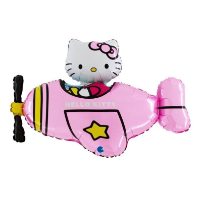 Balão Foil SuperShape Hello Kitty Avião 76cm