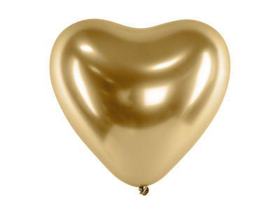 Balão Latex Coração Dourado Glossy 12