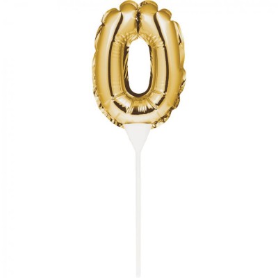 Balão nº 0 Dourado Topper Bolo