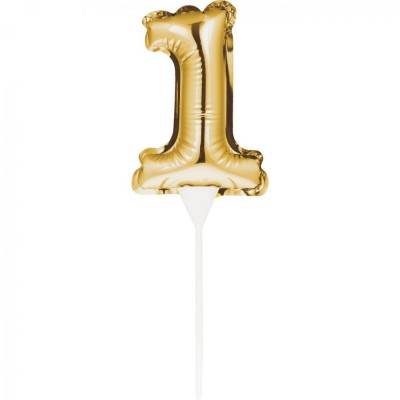 Balão nº 1 Dourado Topper Bolo