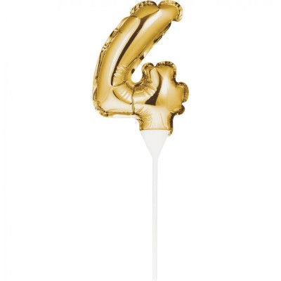 Balão nº 4 Dourado Topper Bolo