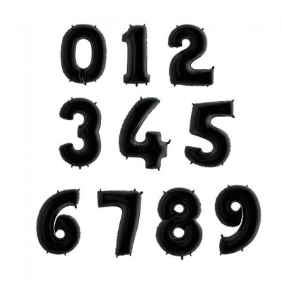 Balão Número Preto 40"/102cm