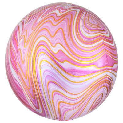 Balão Orbz Mármore Rosa 38cm