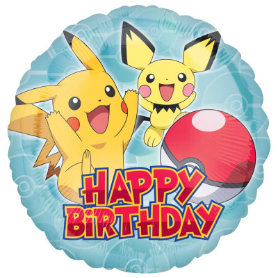 Balão Pokémon Happy Birthday 43cm