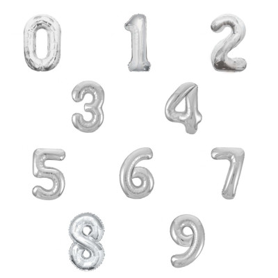 Balão Prateado Número 34"/86cm