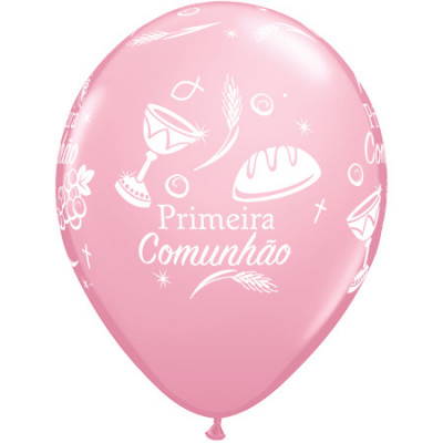 Balão Primeira Comunhão Rosa 11