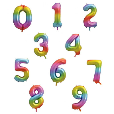 Balão Rainbow Número 34"/86cm