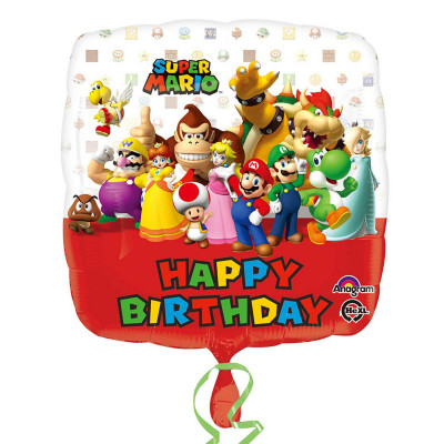 Balão Super Mário Happy Birthday