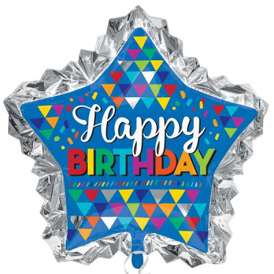 Balão Super Shape Padrões Happy Birthady 34
