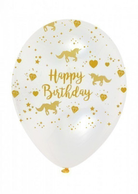 Balões Happy Birthday Unicórnio Sparkle 12
