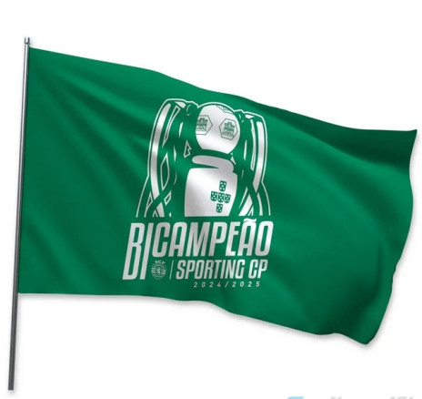 Bandeira Sporting Bicampeão 90x150cms