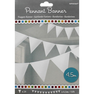 Bandeirolas Papel Brancas 4.5m