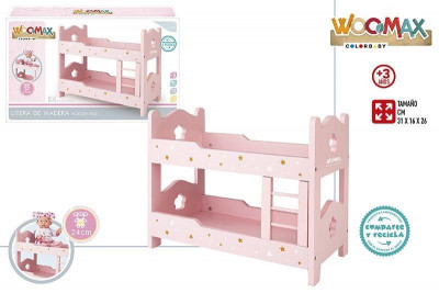 Beliche Cama Boneca Madeira 31x16x26cm