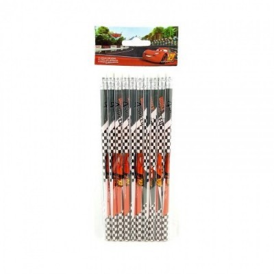 Blister 10 lápis com borracha Cars