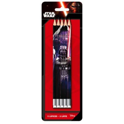 Blister 5 lápis c/ borracha Disney Star Wars