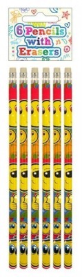 Blister 6 lápis c/ borracha Emoji