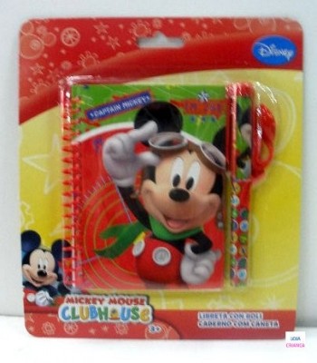 Bloco espiral c/ caneta Mickey & Friends