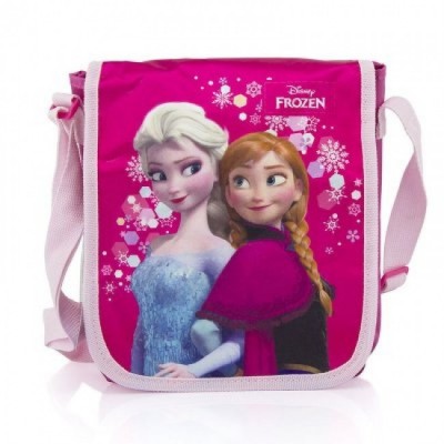 Bolsa 24cm com aba Anna e Elsa Frozen