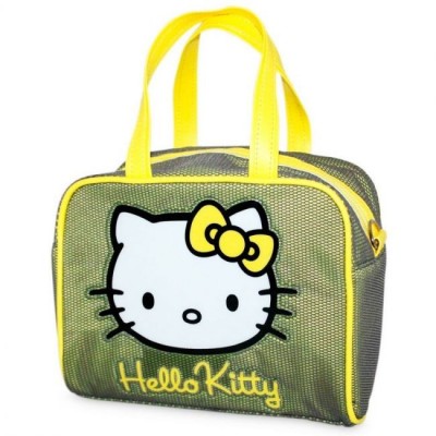 Bolsa Necessaire Verde Hello Kitty