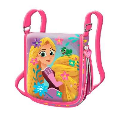 Bolsa tiracolo com aba Rapunzel