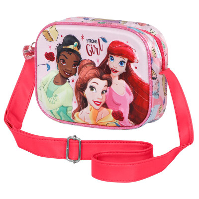 Bolsa Tiracolo Quadrada Princesas Disney Strong 3D