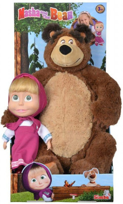 Boneca Masha (23cm) e Peluche Urso (43cm)