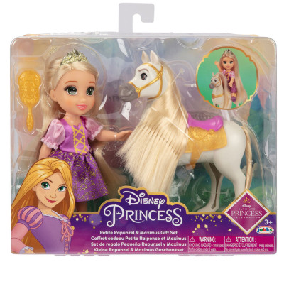 Boneca Rapunzel 15cm + Maximus Disney