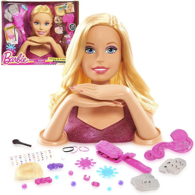 Busto Barbie Deluxe Enrola e Pinta