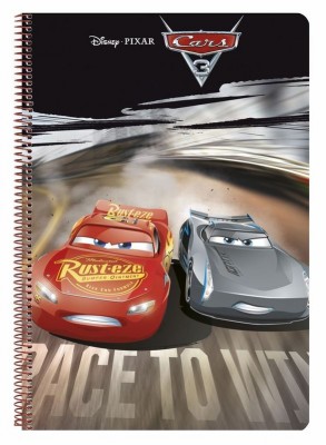 Caderno A4 capa dura  Cars 3 - Sortido