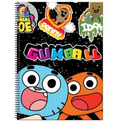 Caderno A4 Gumball 80 folhas