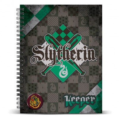 Caderno A5 21 cm Harry Potter - Quidditch Slytherin