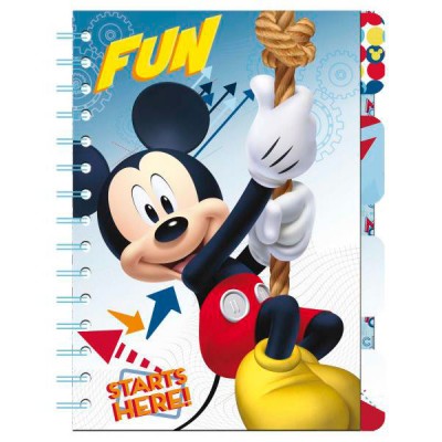 Caderno com divisórias Mickey Disney