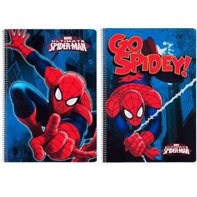 Caderno espiral A4 Spiderman Marvel Action - Sortido