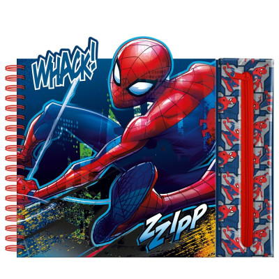 Caderno pintar + autocolantes Spiderman