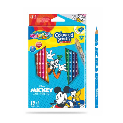 Caixa 12 Lápis + 1 Cor Mickey Colorino